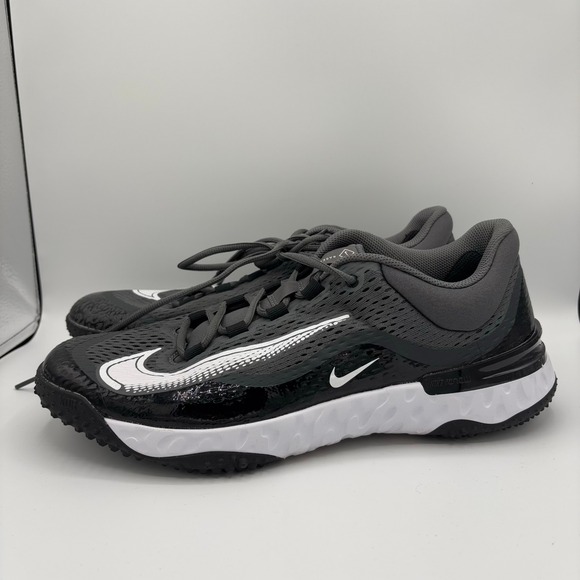 Nike Alpha Huarache Elite 4 Turf Shoes Mens Size 12.5 Black White - Picture 1 of 10